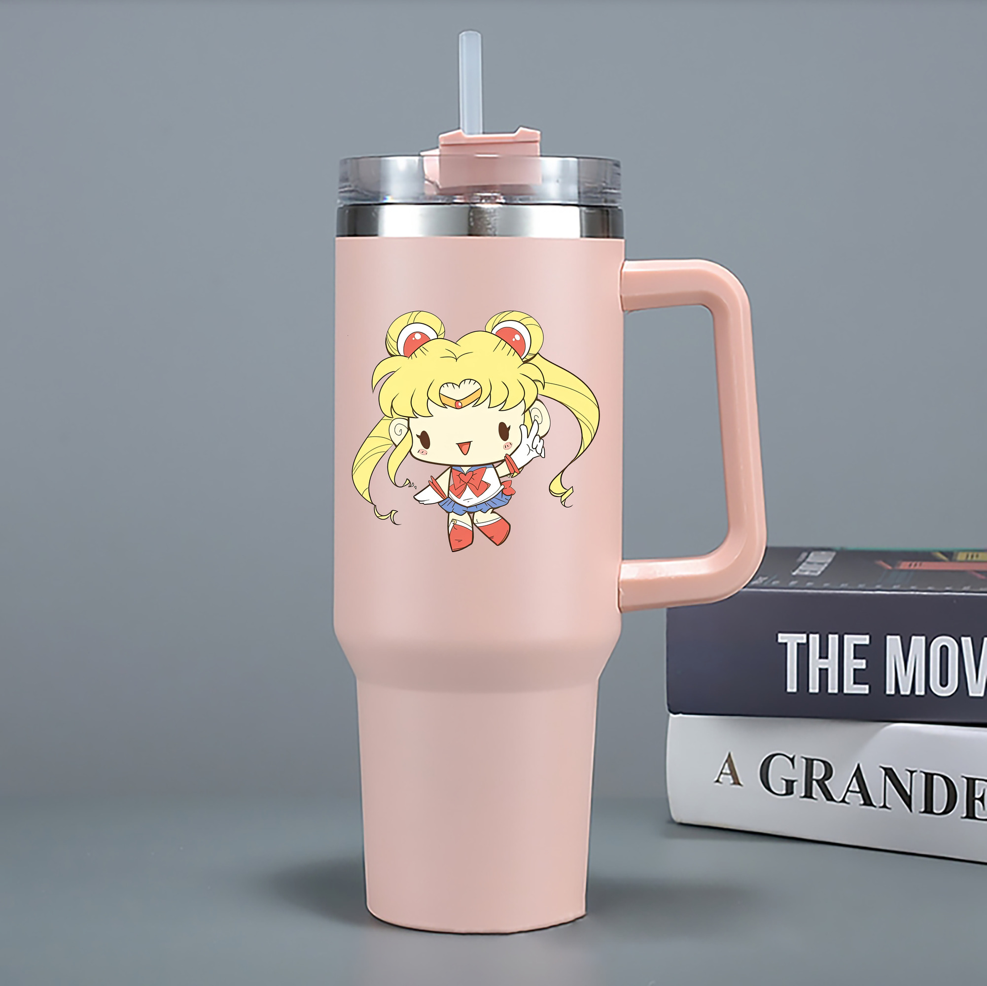 （画像用） 美少女戦士セーラームーン 月野 うさぎ つきの うさぎ Sailor Moon Tsukino Usagi 1200mL車用タンブラー - クリスタルステッカー（プラスチックストロー付き）